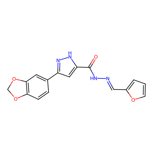 3-(1,3-Benzodioxol-5-YL)-N'-(2-furylmethylene)-1H-pyrazole-5-carbohydrazide structure