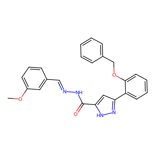 3-(2-(Benzyloxy)phenyl)-N'-(3-methoxybenzylidene)-1H-pyrazole-5-carbohydrazide structure