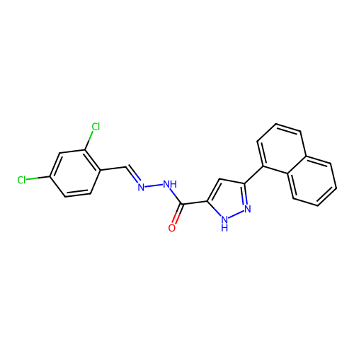 5-Naphthalen-1-YL-2H-pyrazole-3-carboxylic acid (2,4-DI-CL-benzylidene)hydrazide structure