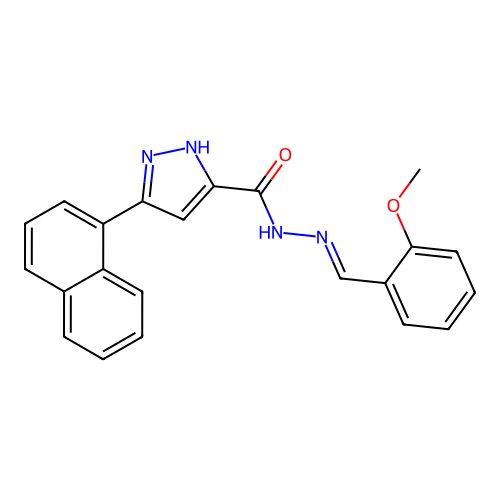 (E)-N'-(2-methoxybenzylidene)-3-(naphthalen-1-yl)-1H-pyrazole-5-carbohydrazide structure