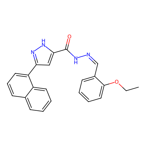 5-Naphthalen-1-YL-2H-pyrazole-3-carboxylic acid (2-ethoxy-benzylidene)-hydrazide structure