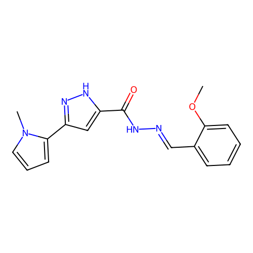 N'-(2-Methoxybenzylidene)-3-(1-ME-1H-pyrrol-2-YL)-1H-pyrazole-5-carbohydrazide structure