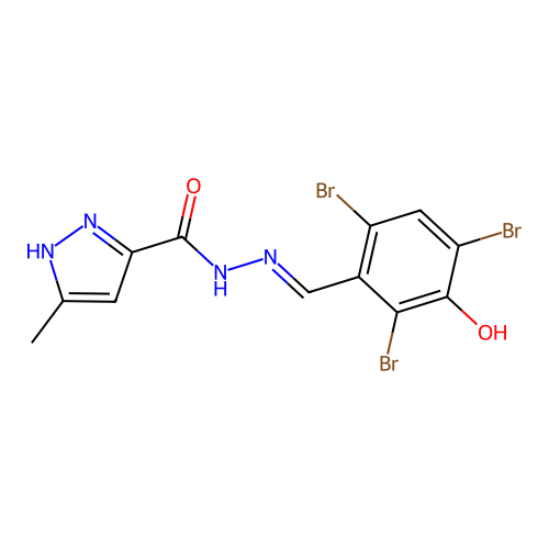 C12H9Br3N4O2 structure