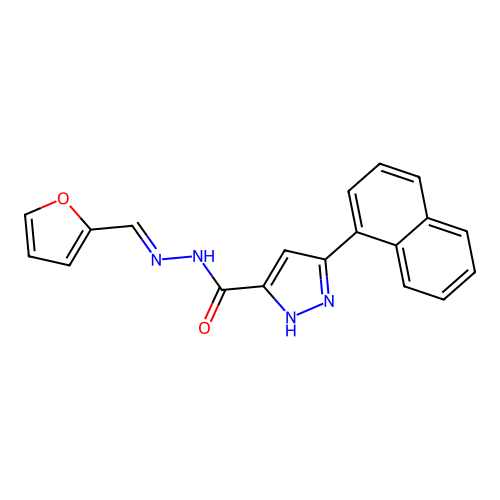 5-Naphthalen-1-YL-2H-pyrazole-3-carboxylic acid furan-2-ylmethylene-hydrazide structure