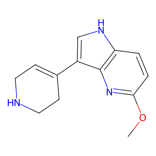 5-methoxy-3-(1,2,3,6-tetrahydropyridin-4-yl)-1H-pyrrolo[3,2-b]pyridine structure
