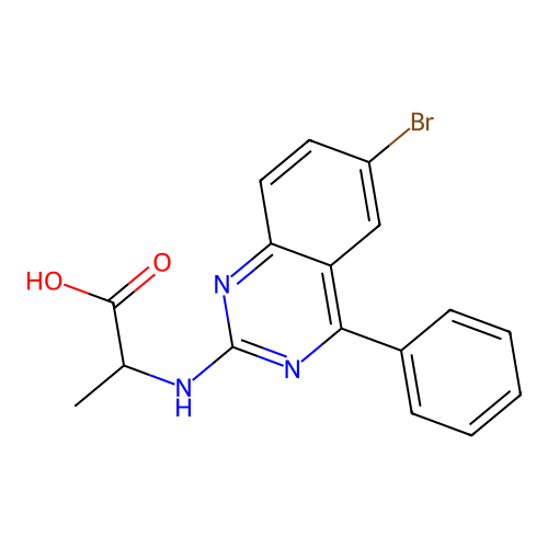 2-((6-Bromo-4-phenylquinazolin-2-yl)amino)propanoic acid structure