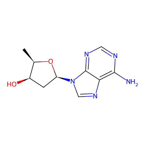 (2R,3R,5R)-5-(6-aminopurin-9-yl)-2-methyloxolan-3-ol structure