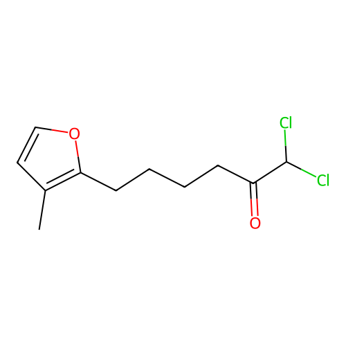 1,1-Dichloro-6-(3-methylfuran-2-yl)hexan-2-one structure