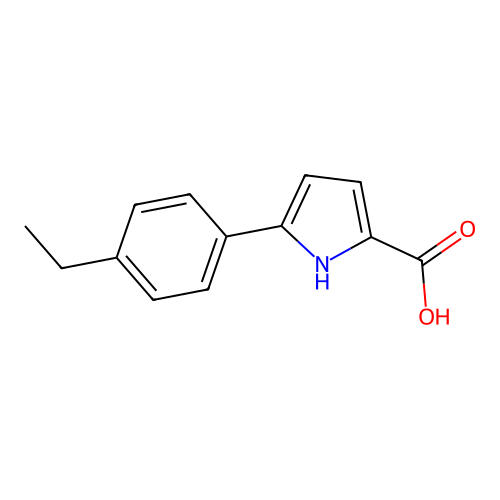 5-(4-ethylphenyl)-1H-pyrrole-2-carboxylic acid structure