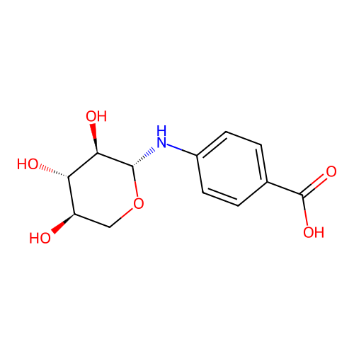 4-[[(2R,3R,4S,5R)-3,4,5-trihydroxyoxan-2-yl]amino]benzoic acid structure