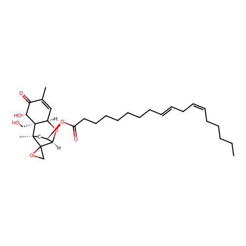 Trichothec-9-en-8-one, 12,13-epoxy-7,15-dihydroxy-3-((1-oxo-9,12-octadecadienyl)oxy)-, (3alpha(9Z,12Z),7alpha)- structure