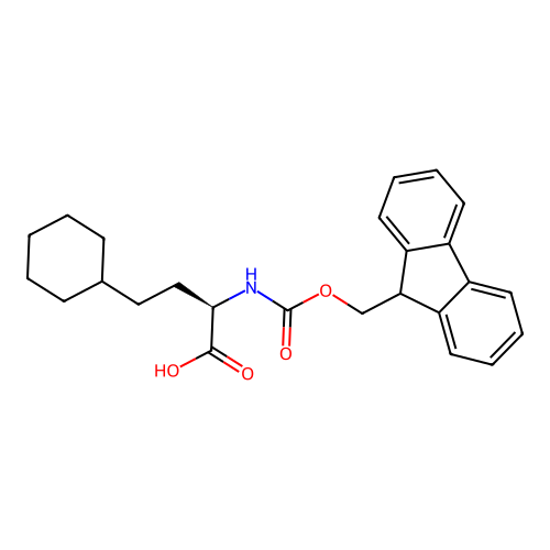 (R)-2-((((9H-Fluoren-9-yl)methoxy)carbonyl)amino)-4-cyclohexylbutanoic acid structure
