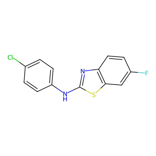 N-(4-chlorophenyl)-6-fluoro-1,3-benzothiazol-2-amine structure