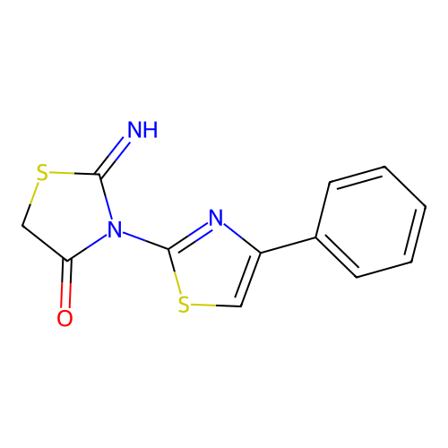 2-Imino-3-(4-phenyl-1,3-thiazol-2-yl)-1,3-thiazolidin-4-one structure