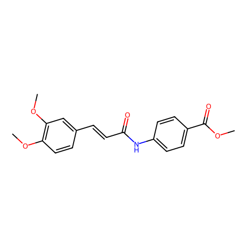 methyl 4-[(2E)-3-(3,4-dimethoxyphenyl)prop-2-enoylamino]benzoate structure