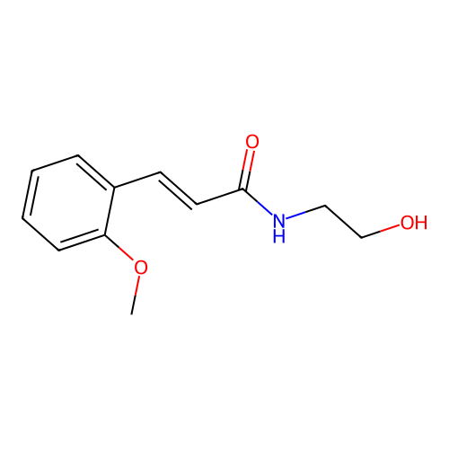 Cinnamamide, N-(2-hydroxyethyl)-2-methoxy- structure