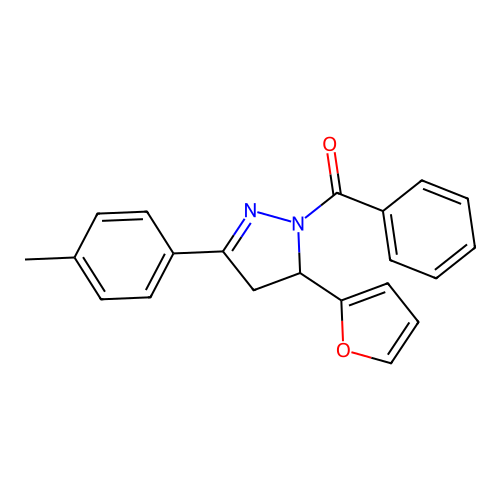 [5-(furan-2-yl)-3-(4-methylphenyl)-4,5-dihydro-1H-pyrazol-1-yl](phenyl)methanone structure