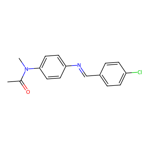 N-{4-[(1E)-2-(4-chlorophenyl)-1-azavinyl]phenyl}-N-methylacetamide structure