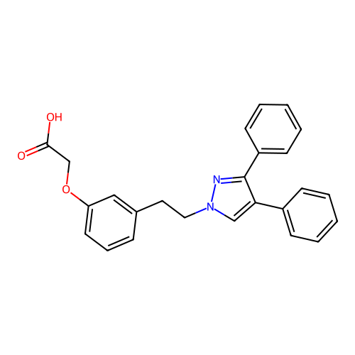 Acetic acid, [3-[2-(3,4-diphenyl-1H-pyrazol-1-yl)ethyl]phenoxy]- structure