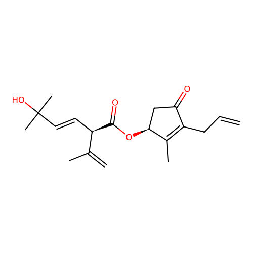 3-Hexenoic acid, 5-hydroxy-5-methyl-2-(1-methylphenyl)-, 2-methyl-4-oxo-3-(2-propenyl)-2-cyclopenten-1-yl ester, (S-(R*,S*-(E)))- structure
