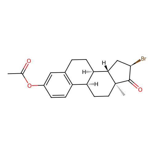 16alpha-Bromo-17-oxo-9beta-estra-1(10),2,4-trien-3-yl acetate structure