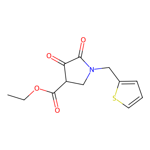 ethyl 4,5-dioxo-1-(2-thienylmethyl)pyrrolidine-3-carboxylate structure