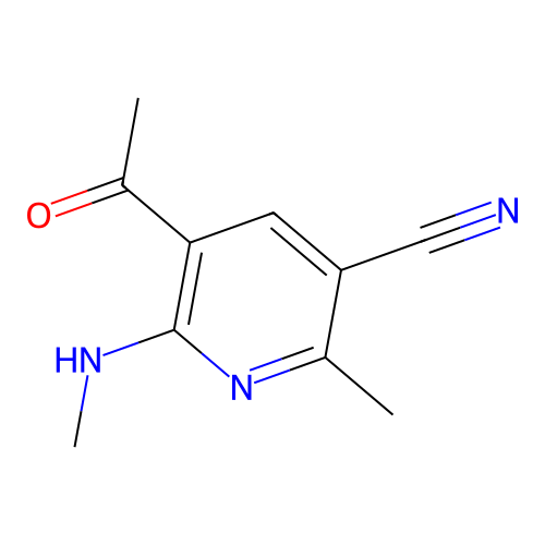 5-Acetyl-2-methyl-6-(methylamino)pyridine-3-carbonitrile structure