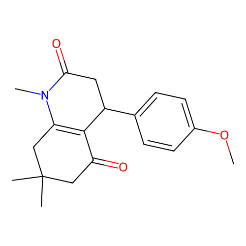 4-(4-methoxyphenyl)-1,7,7-trimethyl-4,6,7,8-tetrahydroquinoline-2,5(1H,3H)-dione structure