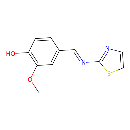 2-Methoxy-4-(1,3-thiazol-2-yliminomethyl)phenol structure