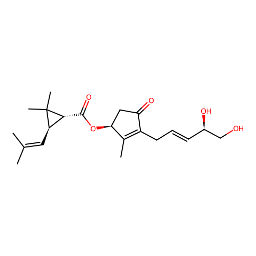 Cyclopropanecarboxylic acid, 2,2-dimethyl-3-(2-methyl-1-propenyl)-, 3-(4,5-dihydroxy-2-pentenyl)-2-methyl-4-oxo-2-cyclopenten-1-yl ester, (1R-(1alpha(S*(2Z,4R*)),3beta))- structure