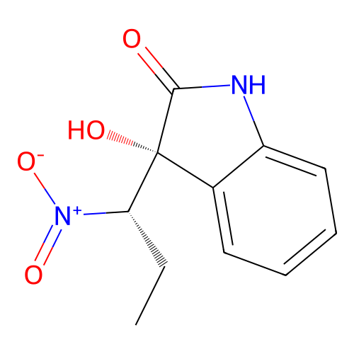 (3R)-3-hydroxy-3-[(1S)-1-nitropropyl]-1H-indol-2-one structure