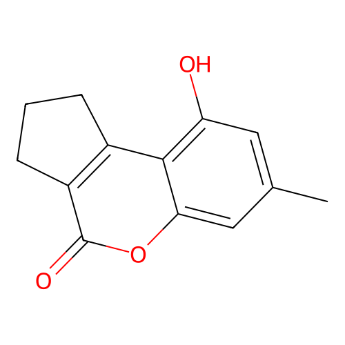 9-hydroxy-7-methyl-2,3-dihydrocyclopenta[c]chromen-4(1H)-one structure