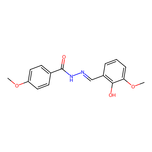 N-[(2-hydroxy-3-methoxyphenyl)methylideneamino]-4-methoxybenzamide structure