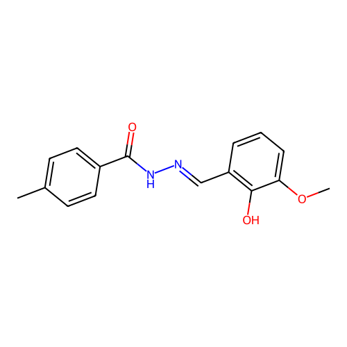 N-[(2-hydroxy-3-methoxyphenyl)methylideneamino]-4-methylbenzamide structure