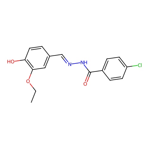 4-chloro-N-[(3-ethoxy-4-hydroxyphenyl)methylideneamino]benzamide structure