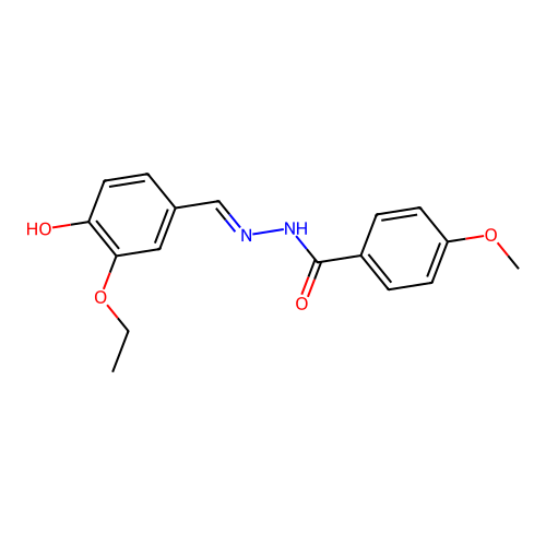 N-[(3-ethoxy-4-hydroxyphenyl)methylideneamino]-4-methoxybenzamide structure
