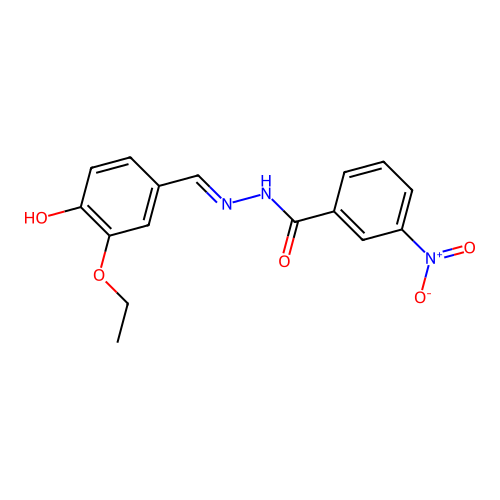 N-[(3-ethoxy-4-hydroxyphenyl)methylideneamino]-3-nitrobenzamide structure