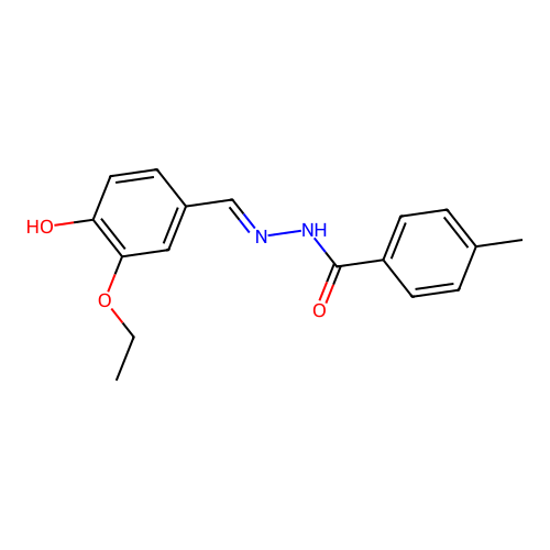 N-[(3-ethoxy-4-hydroxyphenyl)methylideneamino]-4-methylbenzamide structure
