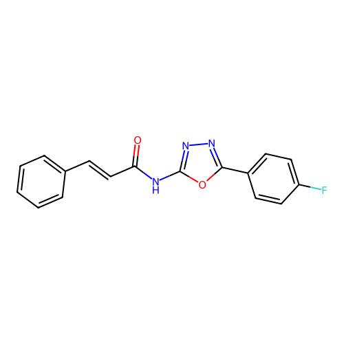 N-(5-(4-fluorophenyl)-1,3,4-oxadiazol-2-yl)cinnamamide structure