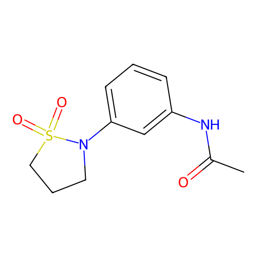 N-(3-(1,1-dioxidoisothiazolidin-2-yl)phenyl)acetamide structure