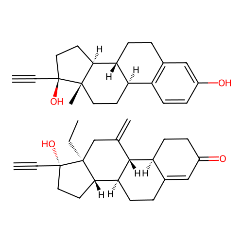 炔雌醇/依托孕烯 structure