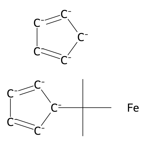 5-Tert-butylcyclopenta-1,3-diene;cyclopenta-1,3-diene;iron structure