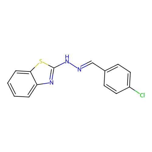 4-chlorobenzaldehyde 1,3-benzothiazol-2-ylhydrazone structure