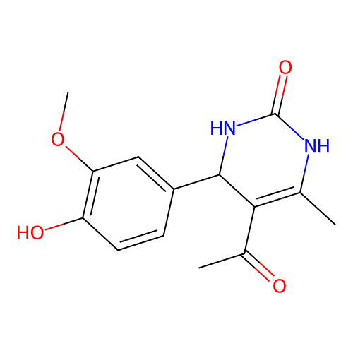 5-Acetyl-6-(4-hydroxy-3-methoxyphenyl)-4-methyl-2-oxo-1,3,6-trihydropyrimidine structure