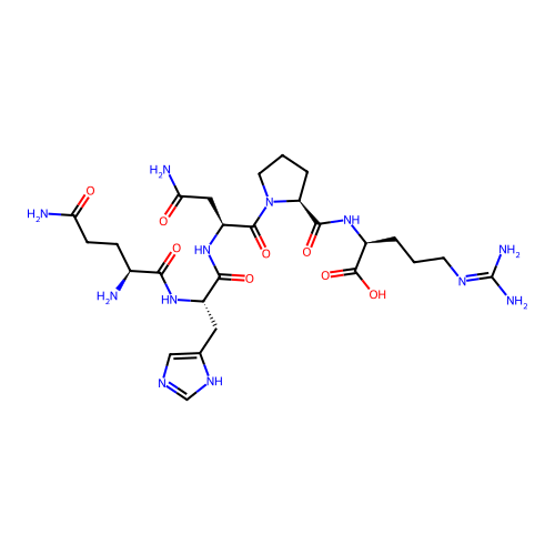 L-Arginine, L-glutaminyl-L-histidyl-L-asparaginyl-L-prolyl- structure