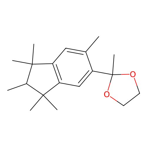 2-(1,1,2,3,3,6-Hexamethyl-indan-5-YL)-2-methyl-(1,3)dioxolane structure