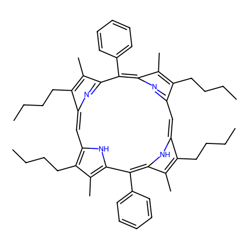2,8,12,18-tetrabutyl-3,7,13,17-tetramethyl-5,15-diphenylporphyrin structure