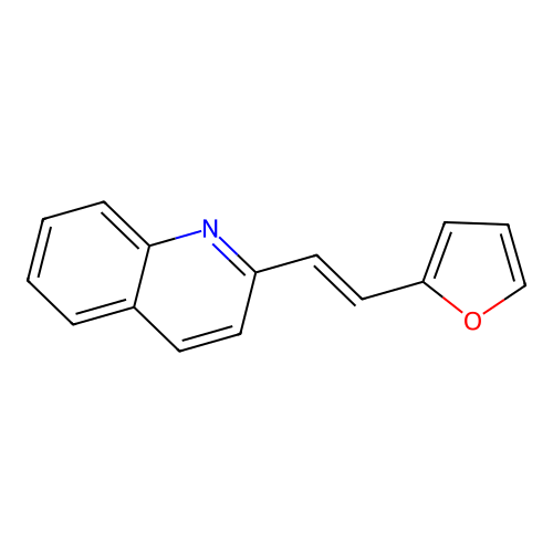 2-[(E)-2-(furan-2-yl)ethenyl]quinoline structure