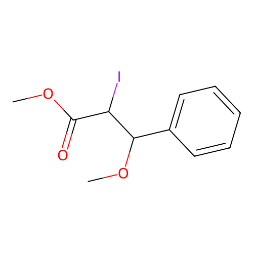Methyl 2-iodo-3-methoxy-3-phenylpropanoate structure