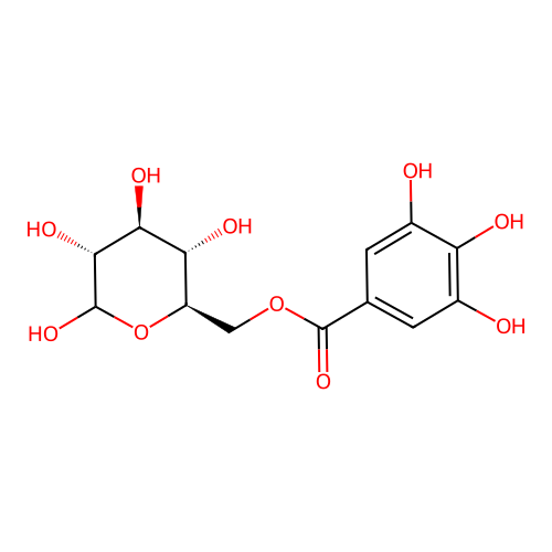 [(2R,3S,4S,5R)-3,4,5,6-tetrahydroxyoxan-2-yl]methyl 3,4,5-trihydroxybenzoate structure